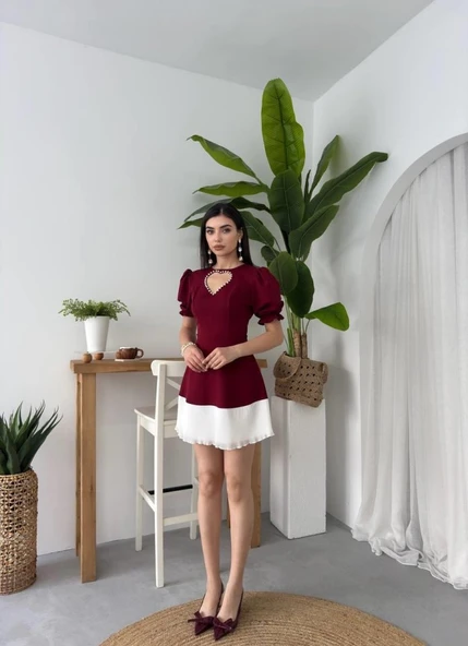 Safe Kalp Detaylı Elbise - Resim 8