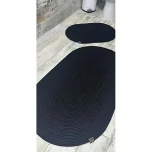 Jüt Hasır 2li Banyo Paspas Takımı-Siyah