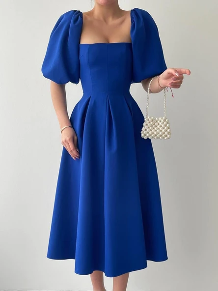 Benjamin Çan Etekli Midi Boy Elbise - Resim 2