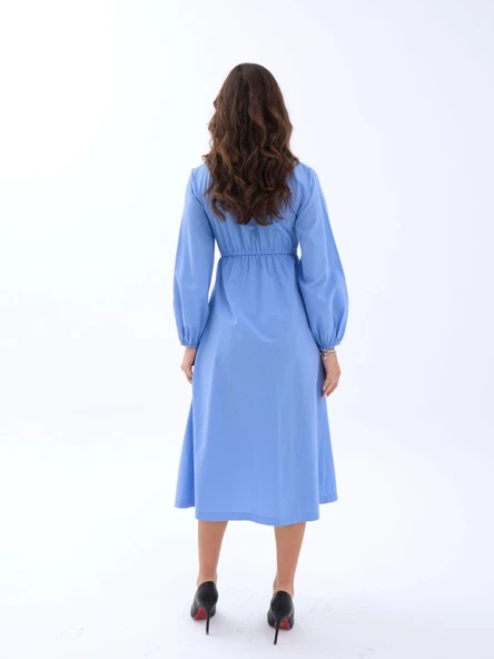 6966 ELBİSE-KOYU MAVİ - Resim 4