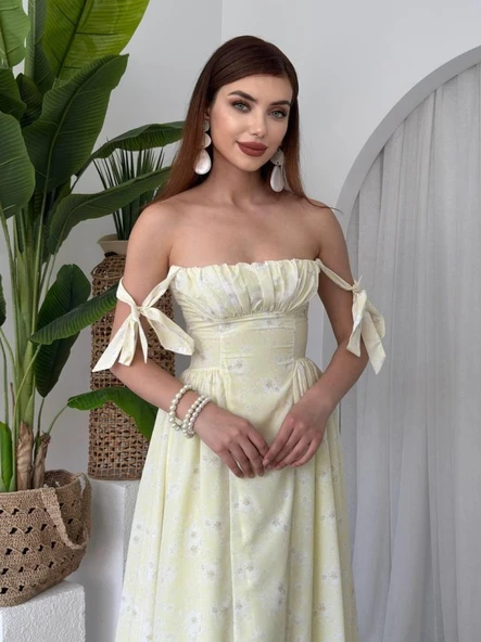 Khalesı Omuz Bağlamalı Elbise - Resim 4