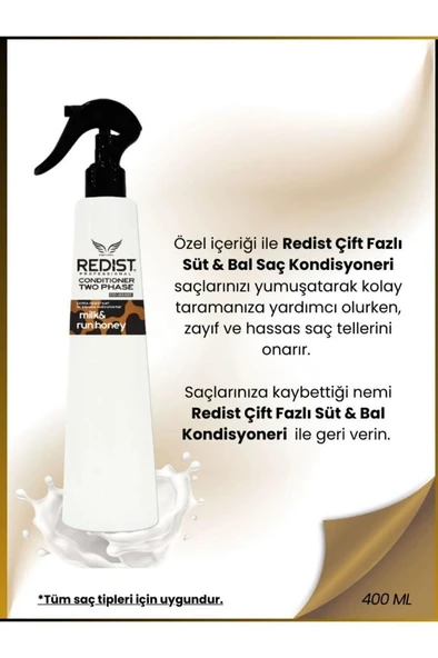 Redist İki Fazlı Milk Honey Fön Suyu 400 Ml - 4