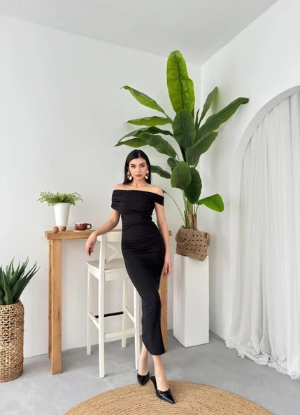 Dron Straplez Elbise - Resim 7