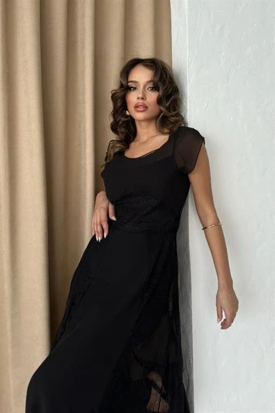 Archernar Şifon Tül Elbise 2704-8 - Resim 3