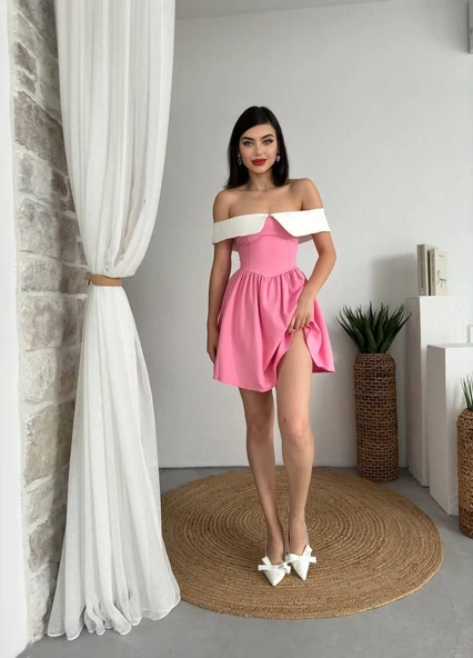 Nalia Beyaz Yakalı Elbise - Resim 4