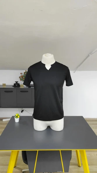 Erkek Kısa Kollu Bisiklet Yaka Burgu Bluz - Resim 4