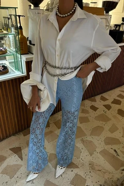 İçi Astarlı Dantel Pantolon 0081 - Resim 3