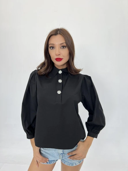 7043 GÖMLEK-SİYAH ürün görseli