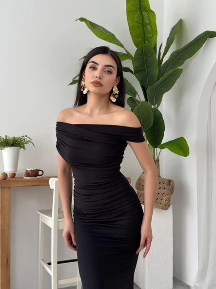 Dron Straplez Elbise - Resim 5