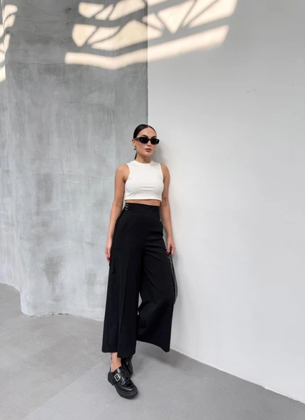 230 Gr Poly Viscose Full Lycra Metal Toka Aksesuarli Pantolon ürün görseli