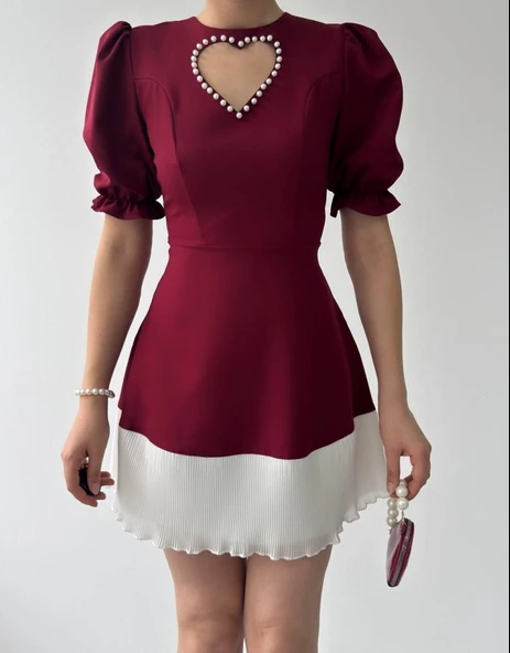 Safe Kalp Detaylı Elbise - Resim 2