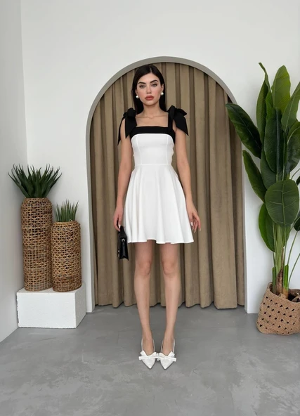 Cloche Omuzu Fiyonklu Elbise - Resim 6