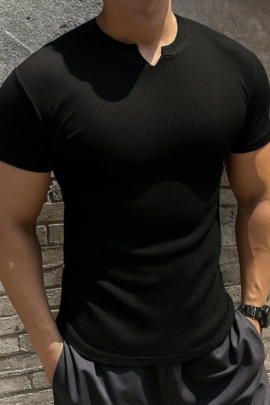 Erkek Kısa Kollu Bisiklet Yaka Burgu Bluz ürün görseli