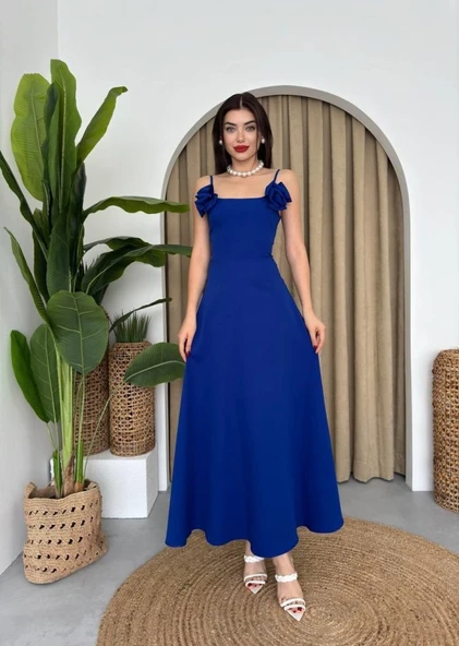 Matilda Gül İp Askılı Elbise - Resim 4