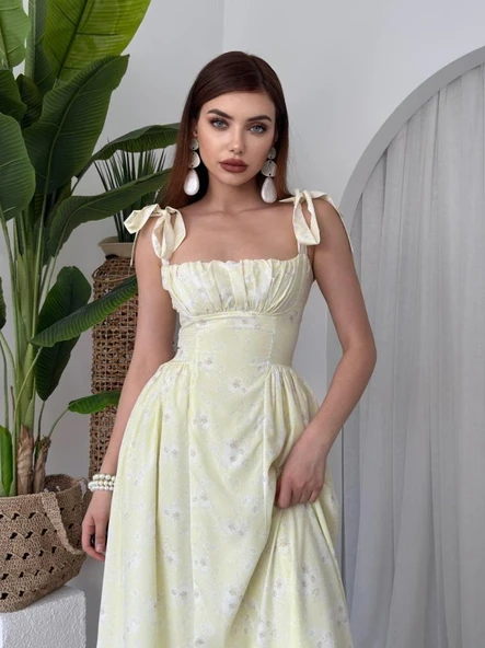 Khalesı Omuz Bağlamalı Elbise ürün görseli