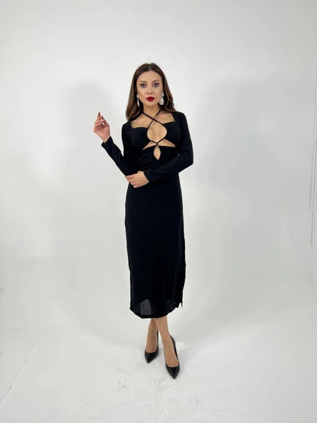 5934 ELBİSE-SİYAH - Resim 3