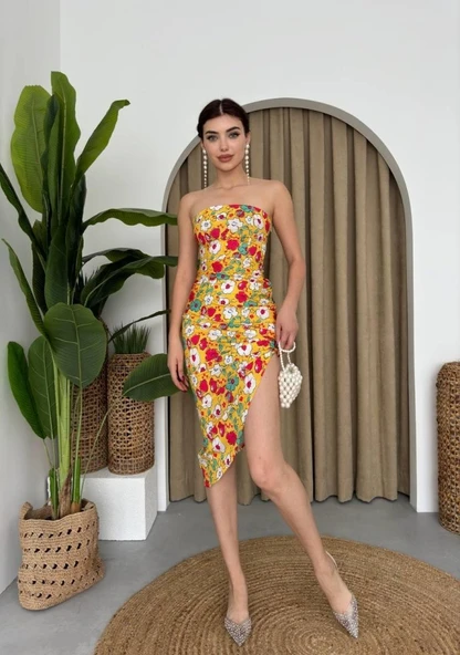 Emelıe Straplez Elbise - Resim 4