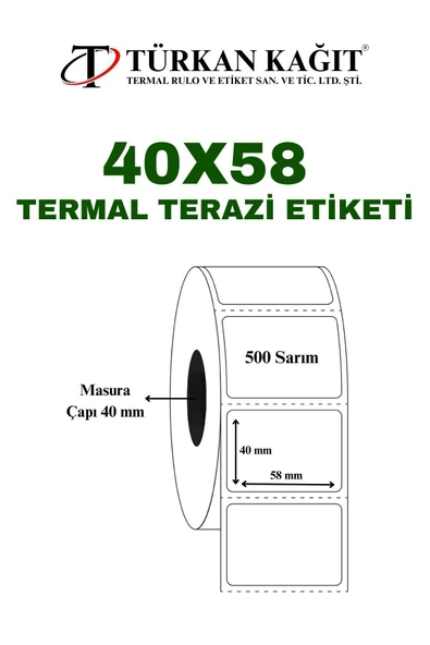 RULORULO 40x58 Terazi Etiketi 1 Rulo 500 Etiket - 2