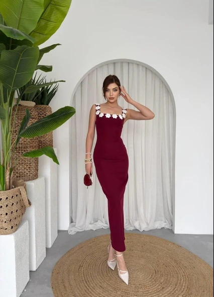 Mıng Çiçek Detaylı Elbise - Resim 4