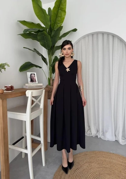 Late Yıldız Detaylı Elbise - Resim 4