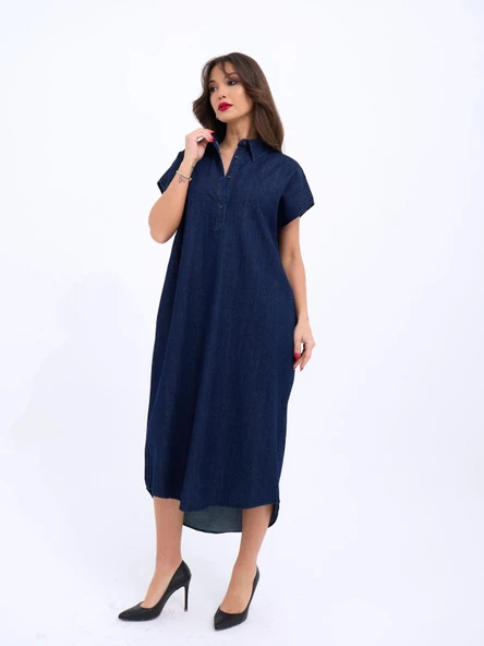 7348 KOT ELBİSE-MAVİ - Resim 4