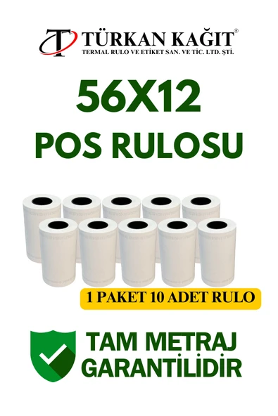 56x12 Termal Rulo - Yazarkasa Pos Rulosu 30 Paket 300 Adet - 2