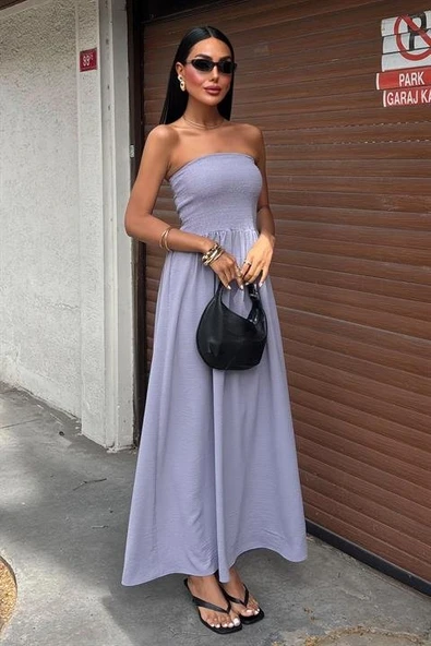 Göğsü Gipeli Straplez Elbise 2878 - Resim 4