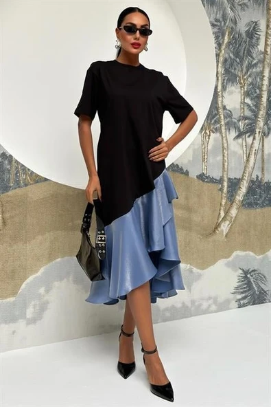 Volanlı Süprem Elbise 2864 - Resim 3