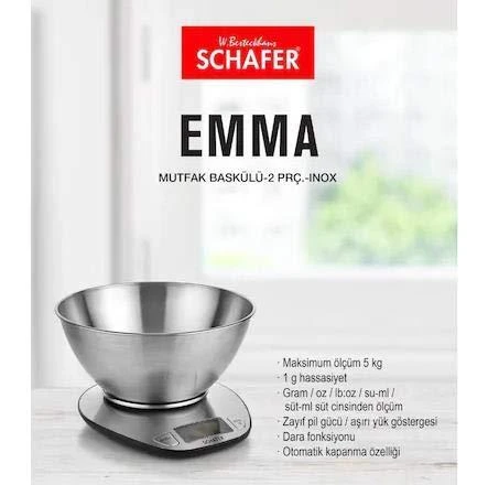 Schafer Emma Dijital Mutfak Terazisi Mutfak Tartısı Kefeli - 2