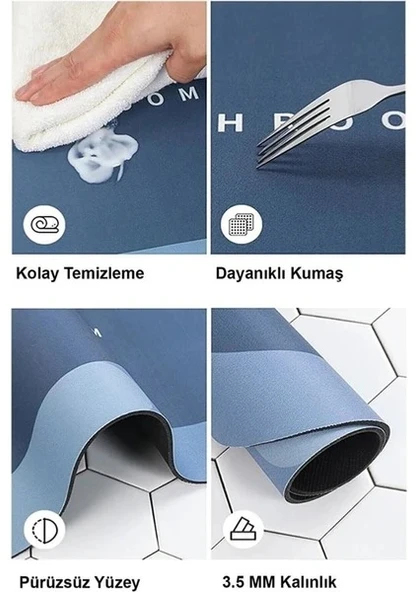 Mucit Home Sihirli Su Emici Banyo Paspası Kaymaz Tabanlı Abdest Paspası Kare - 3
