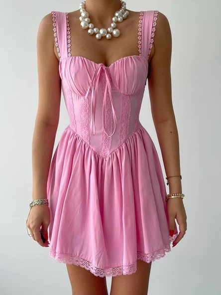 Lille Arkası Bağlamalı Elbise - Resim 2