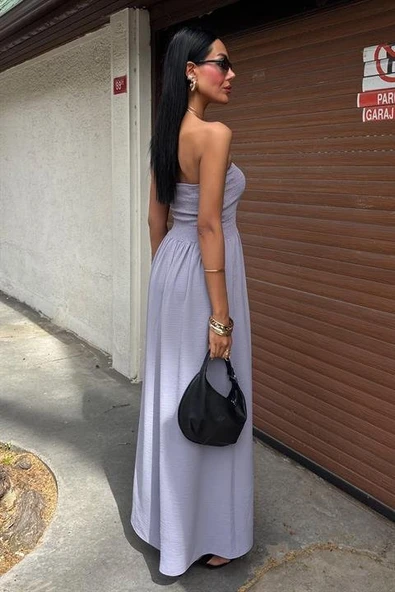 Göğsü Gipeli Straplez Elbise 2878 - Resim 6