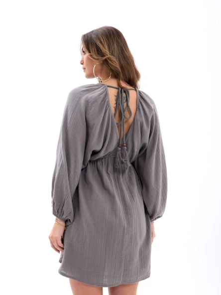 6327 ELBİSE-GRİ - Resim 3