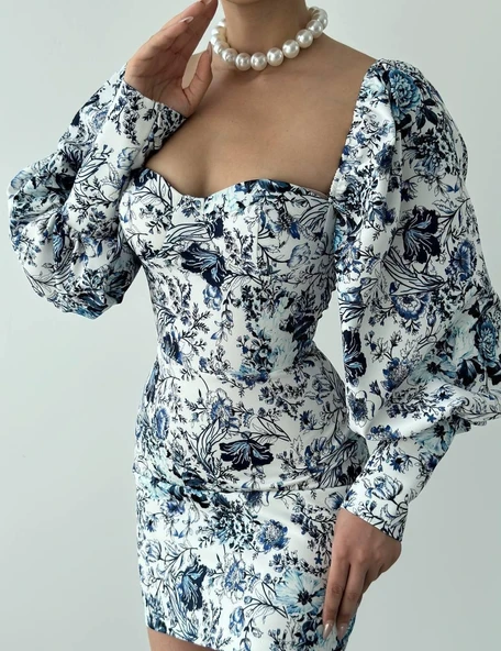 Arlon Balon Kollu Mini Elbise - Resim 5