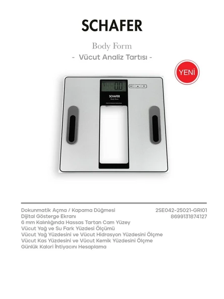 Schafer Body Form Vücut Analiz Baskülü Dijital Banyo Tartısı - Resim 2