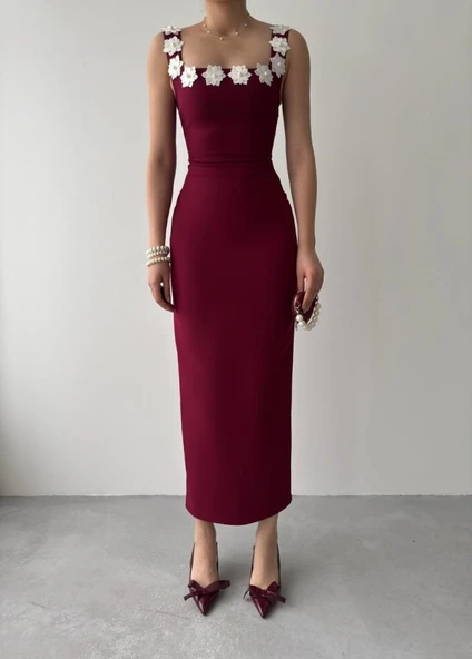 Mıng Çiçek Detaylı Elbise - Resim 2