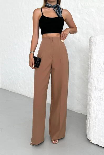 Yüksek Bel Pensli̇ Palazzo Pantolon - Resim 4
