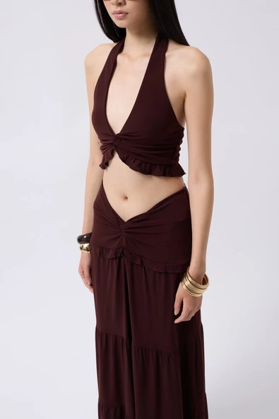 Düğüm Detay Fırfırlı Crop - Resim 4