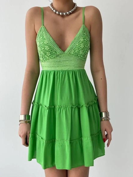 Nivel Göğsü Büzgülü Elbise - Resim 2