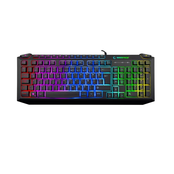 Rampage KB-R310 BROKER V2 Siyah Usb Gökkuşağı Zemin Aydınlatmalı 12800 DPI Oyuncu Klavye + Mouse Set ürün görseli