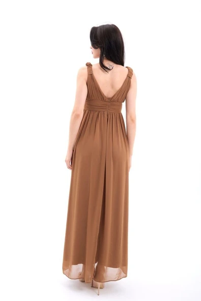 4662 ELBİSE-KAHVE - Resim 3