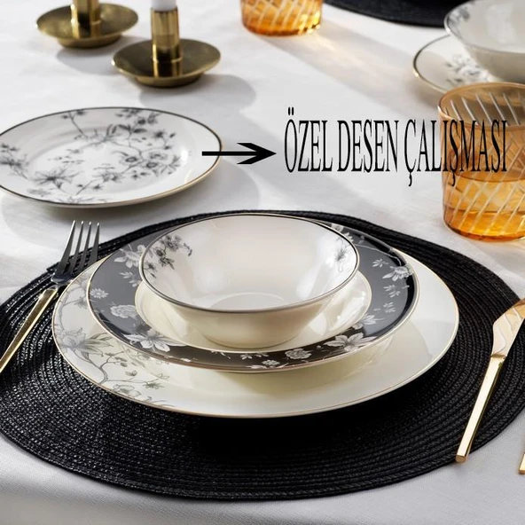 Schafer Porselen 24 Parça Yemek Takımı Özel Tasarım - Resim 2