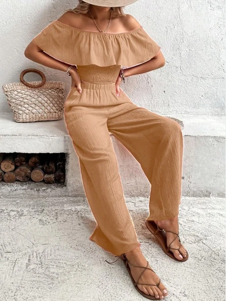 Kadın Aerobin Kumaş Fırfır Detaylı Madonna Yaka Takım ürün görseli