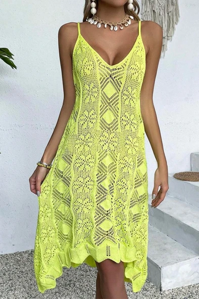 Kadın Ince Askılı Triko Elbise ürün görseli