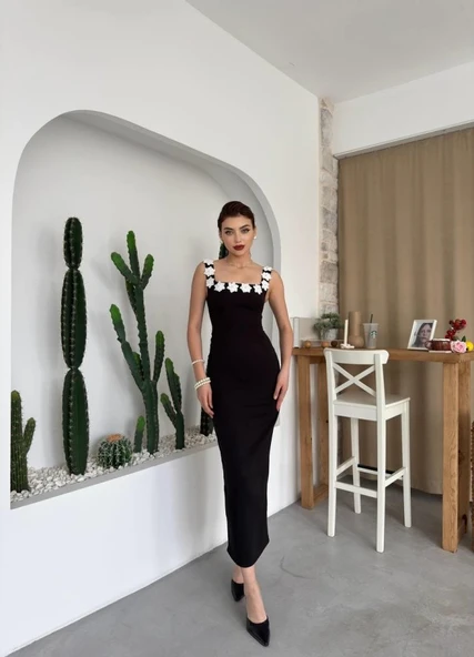 Mıng Çiçek Detaylı Elbise - Resim 4