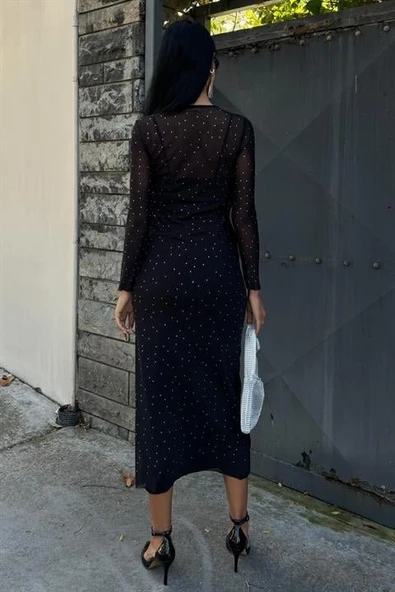 Taş İşlemeli Premium Tül Elbise 2829 - Resim 6