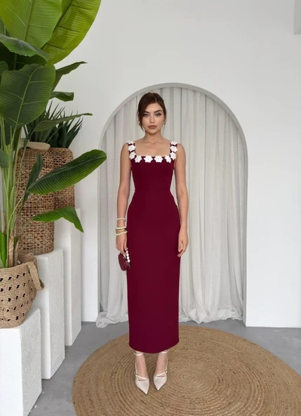 Mıng Çiçek Detaylı Elbise - Resim 6