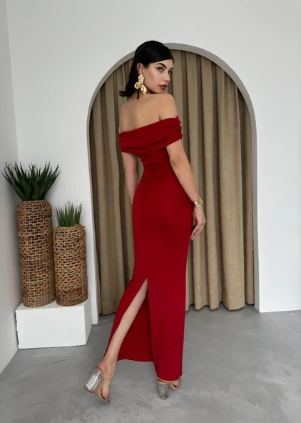 Milan Madonna Yaka Kalem Elbise - Resim 4