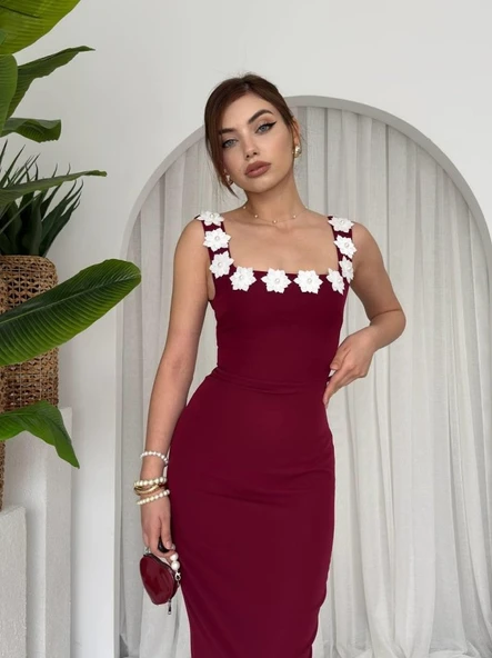 Mıng Çiçek Detaylı Elbise - Resim 3