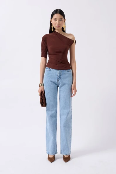 Aksesuar Detay Cutout Bluz - Resim 2